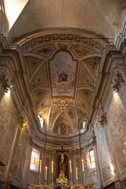 Manzara, kırsal kilise Calvi, Korsika, Fransa
