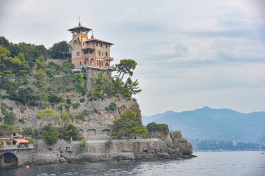 Portofino, İtalya 'ya Panoramik Görünüm