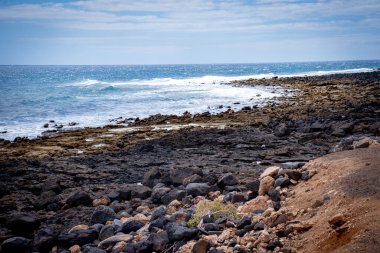 Fuerteventura, Kanarya Adaları, İspanya 'da Atlantik Okyanusu' nun güzel deniz manzarası