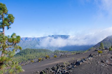 La Palma 'daki Caldera de Taburiente manzarası, Kanarya Adaları, İspanya