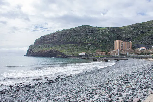 stock image Coast of Madeira Island, Portugal. View from the hill.