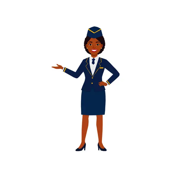 Beyaz arka planda tek tip vektör çizimi yapan hostes