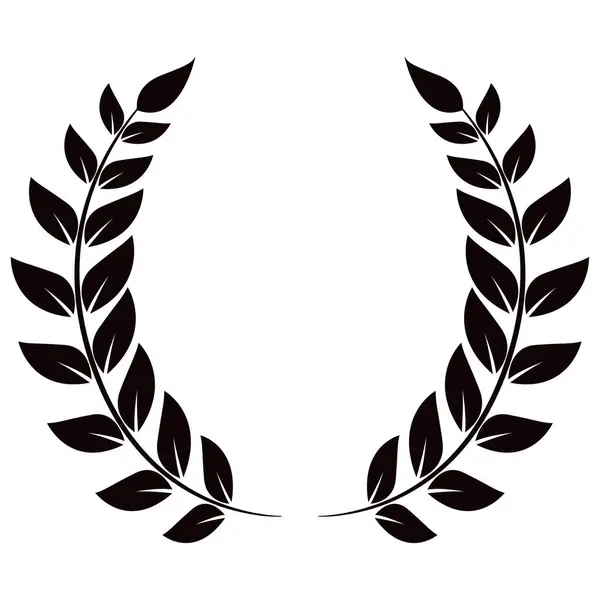 Laurel çelengi beyaz bir arkaplanda izole edilmiş. Zafer, onur ve başarının klasik bir sembolünün düz vektör çizimi. Logolar, ödüller, amblemler ve tasarım elementleri için mükemmel..
