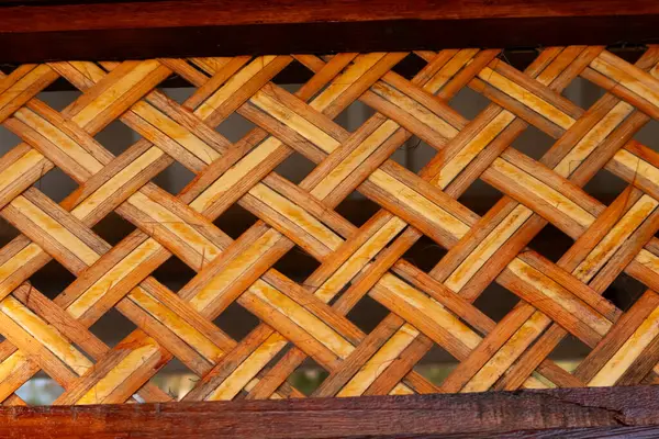 Close Woven Wooden Pattern Details Weave Very Clear — Stock Photo, Image