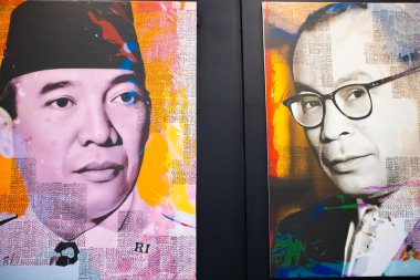 Tangerang - Endonezya, 28 Eylül 2023: Soekarno ve Moh onur listesi. Hatta Soekarno Hatta Uluslararası Havaalanında.