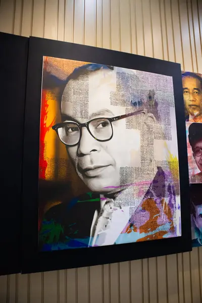 stock image Tangerang - Indonesia, September 28 2023 : the first Vice president of the of Indonesia, he is Mr. Moh. Hatta at Hall of fame International Airport Soekarno Hatta.