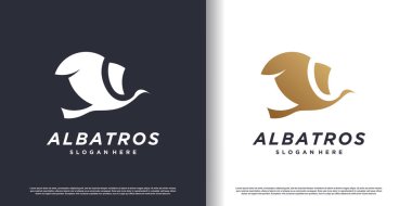 Albatros logo tasarımı Premium Vektörü