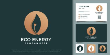 Yaratıcı modern konsept Premium Vektör ile eko enerji logosu kavramı