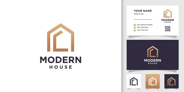 Minimalist fikirli modern ev logosu tasarımı