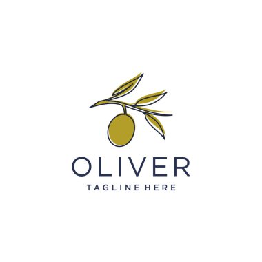 Modern konsept Premium Vector ile zeytin logosu tasarımı vektörü