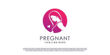 Modern konsepte sahip hamile logosu tasarım vektörü