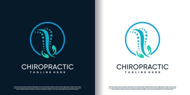 Yaratıcı soyut konsept premium vektörlü kayropraktik logo tasarım vektörü