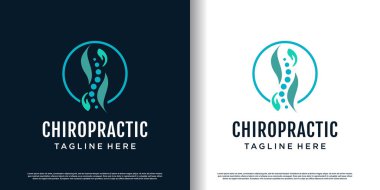 Yaratıcı soyut konsept premium vektörlü kayropraktik logo tasarım vektörü