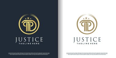 D harfi konsept premium vektörlü pilar logo simgesi