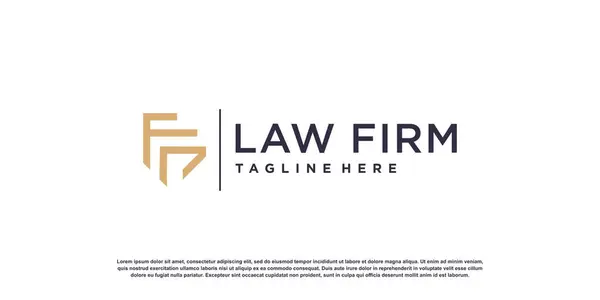 Basit ve yeni bir kavram olan hukuk logosu tasarımı Premium Vektörü