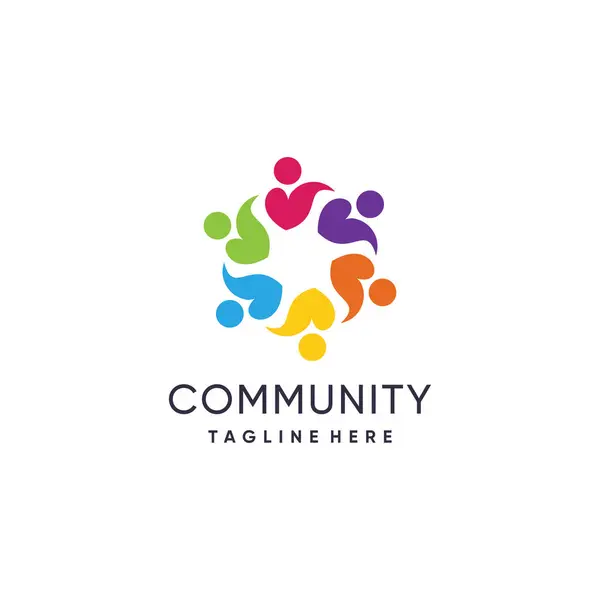 Topluluk logosu tasarım vektörü Premium Vektörü