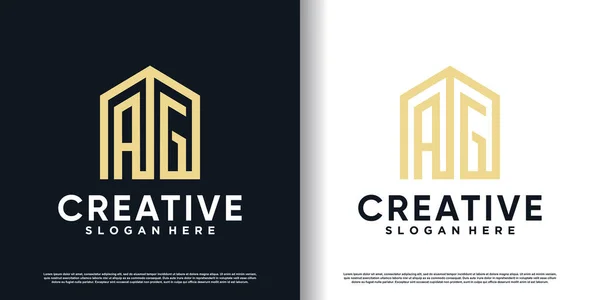 Modern konsept Premium Vektör ile harf logosu AG