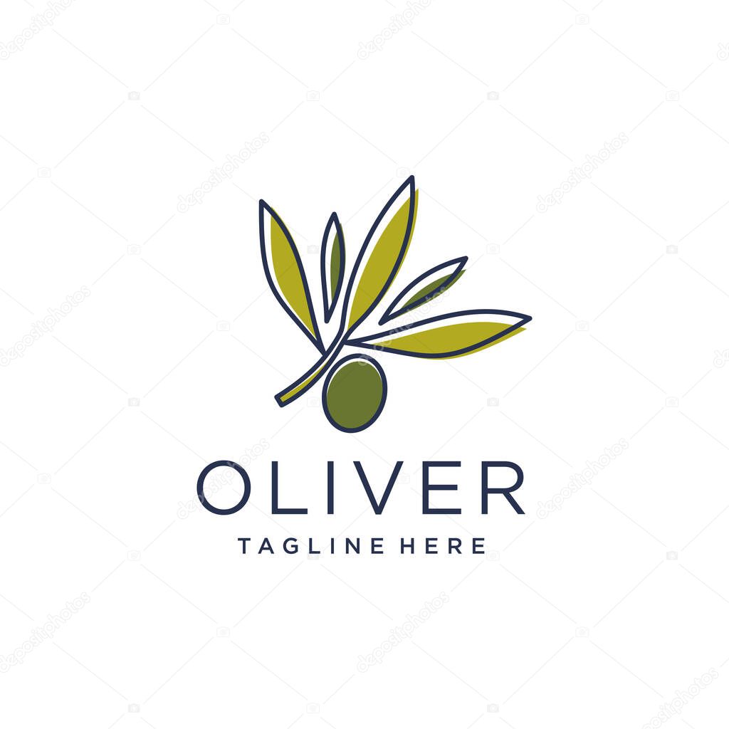 Olive logo design vector with modern concept Premium Vector