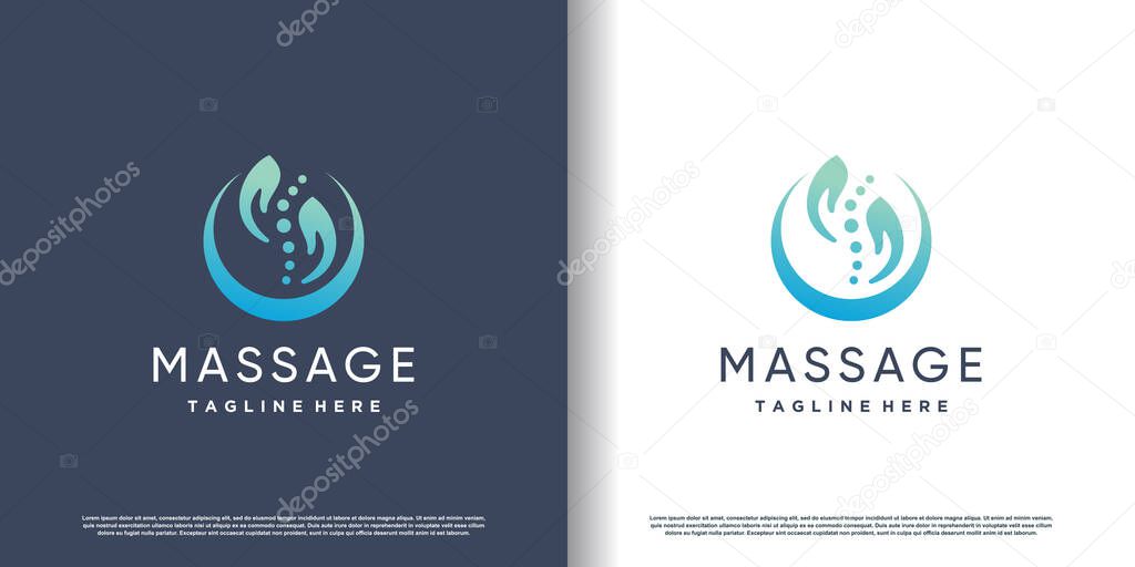 Chiropractic logo design vector with creative abstract concept