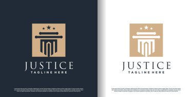Yaratıcı konsept premium vektörlü hukuk logosu tasarımı