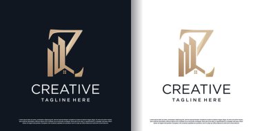 Z harfi logo tasarım şablonu konsept premium vektörü
