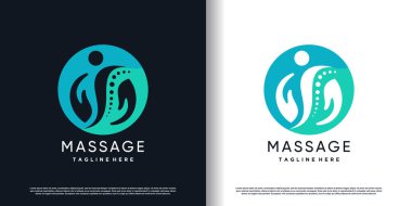 Kayropraktik logo tasarım vektörü ve yaratıcı eşsiz konsept premium vektörü