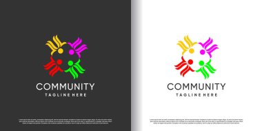 topluluk logo tasarım vektörü yaratıcı, eşsiz stil konsept premium vektörü