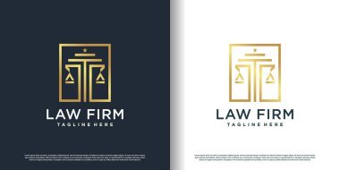 Yaratıcı konsept premium vektörlü hukuk logosu tasarımı