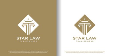 Yaratıcı konsept premium vektörlü hukuk logosu tasarımı