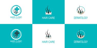 saç bakım logosu koleksiyonu modern ve yaratıcı konsept premium vektörü