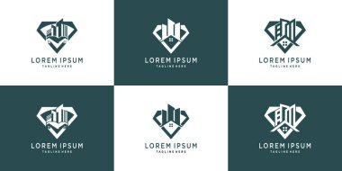 Apartman logosu tasarım şablonu koleksiyonu modern ve yaratıcı konsept Premium Vektörü