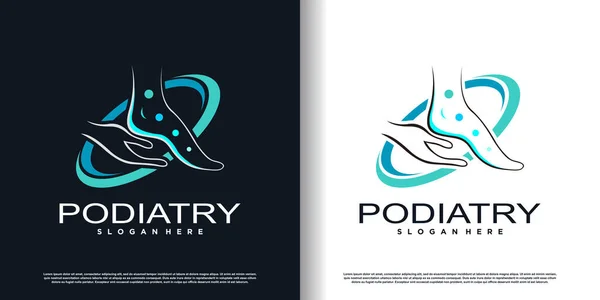 Yaratıcı konsept tasarım premium vektörü olan podiatry logo simgesi