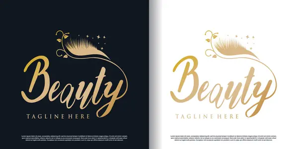 Yaratıcı ve güzellik konsepti premium vektörlü kirpik logosu