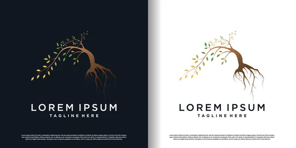 Yaratıcı konsept premium vektörü olan doğa ağacı logosu tasarımı