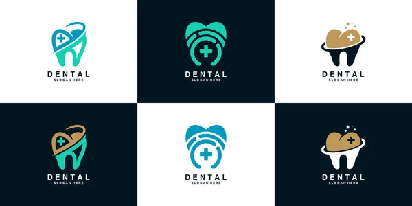 Yaratıcı ve modern konsept Premium Vektörlü diş logosu koleksiyonu