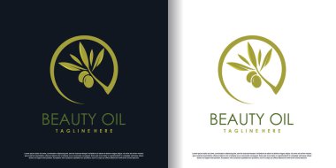 Modern konsept Premium Vector ile zeytin logosu tasarımı vektörü