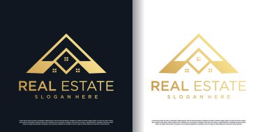 Gayrimenkul konsepti premium vektörlü ilk A logosu tasarımı
