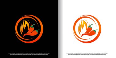 Yaratıcı konsept premium vektörlü hot chili logo tasarım vektörü