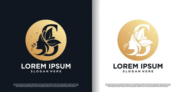 Harf logoları doğa güzelliği eşsiz stil konsepti Premium Vektör