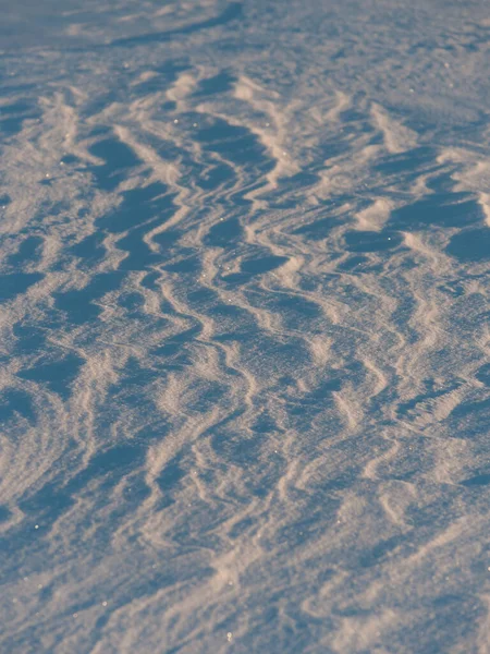 Vzorce Větru Sněhu Povrchu Zamrzlého Jezera Finsku Zimě — Stock fotografie