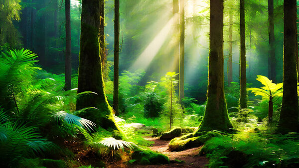 Beautiful forest in the morning