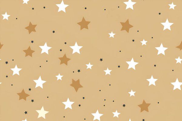light brown, yellow vector background with circles, stars.
