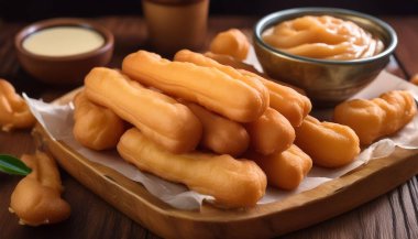 Patongo, a popular Thai breakfast food made from deep-fried dough sticks clipart