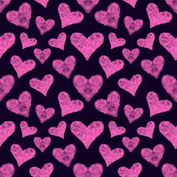 Seamless Pattern Hearts Watercolor Background — Stock Photo, Image