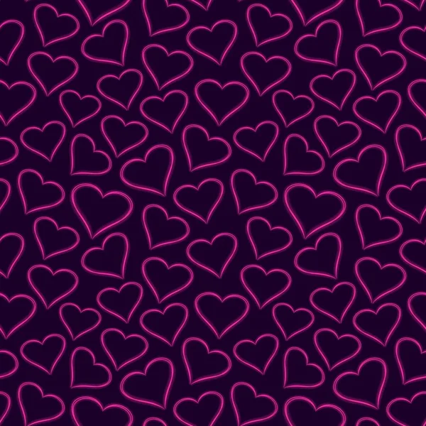 Bezešvé Vzor Ručně Kreslených Srdcí Růžovém Pozadí — Stock fotografie