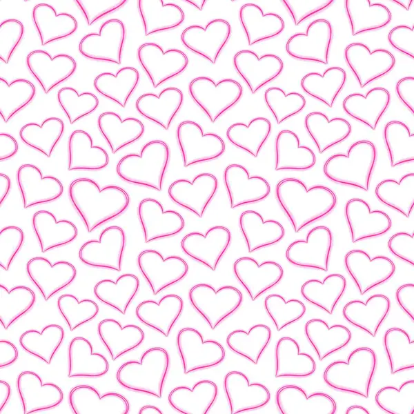 Valentijnsdag Naadloos Patroon Met Hartvormen — Stockfoto
