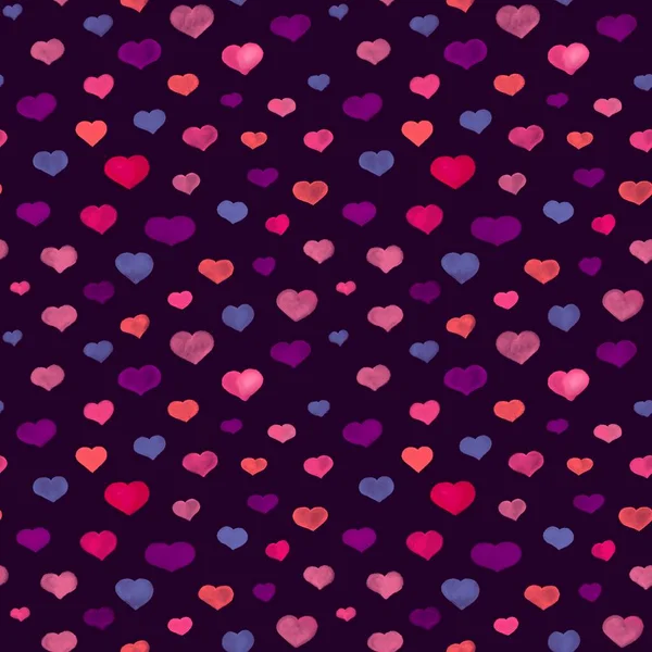 Naadloos Patroon Met Harten Illustratie Voor Valentijnsdag — Stockfoto