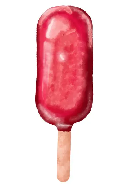 Watercolor Ice Cream Red — Stock Photo, Image