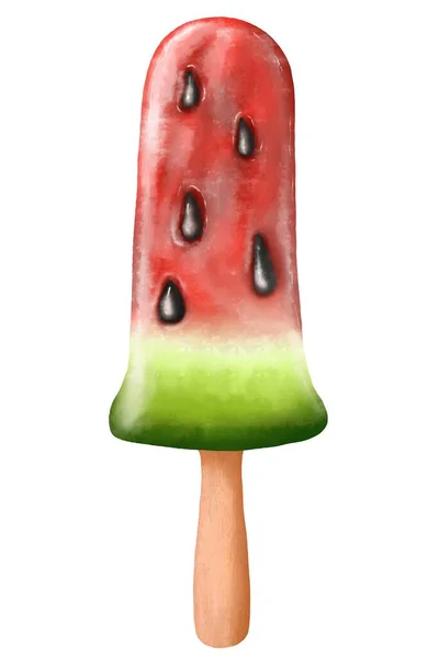 Wassermelone Für Aquarell Eis — Stockfoto