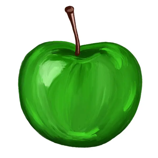 Óleo Fruta Maçã Verde — Fotografia de Stock